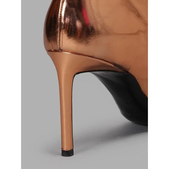 Haider Ackermann Metallic Leather Ankle Boots EU 40 US 9 A Copper Defect New - Picture 15 of 16